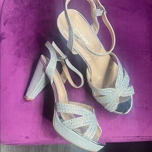 Delicacy Silver Glitter Heels